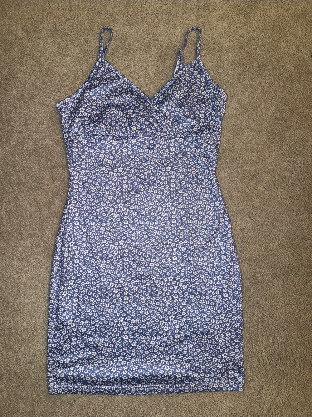 Blue Floral Slip Dress